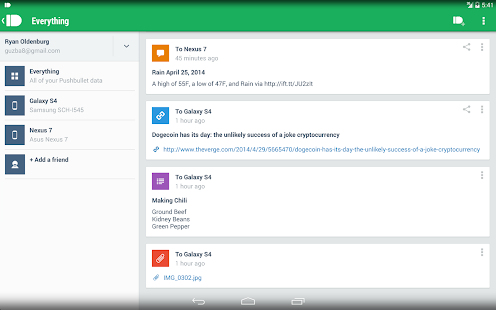 Pushbullet - screenshot thumbnail