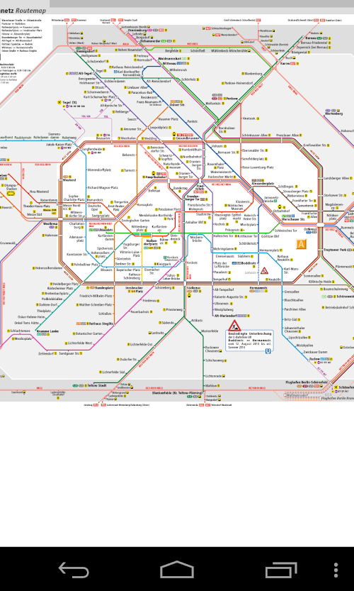 Android application Berlin subway route network screenshort
