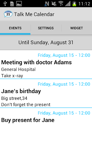 Talking Calendar Reminders