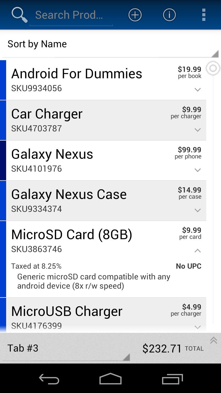 Regi Point of Sale Screen 1