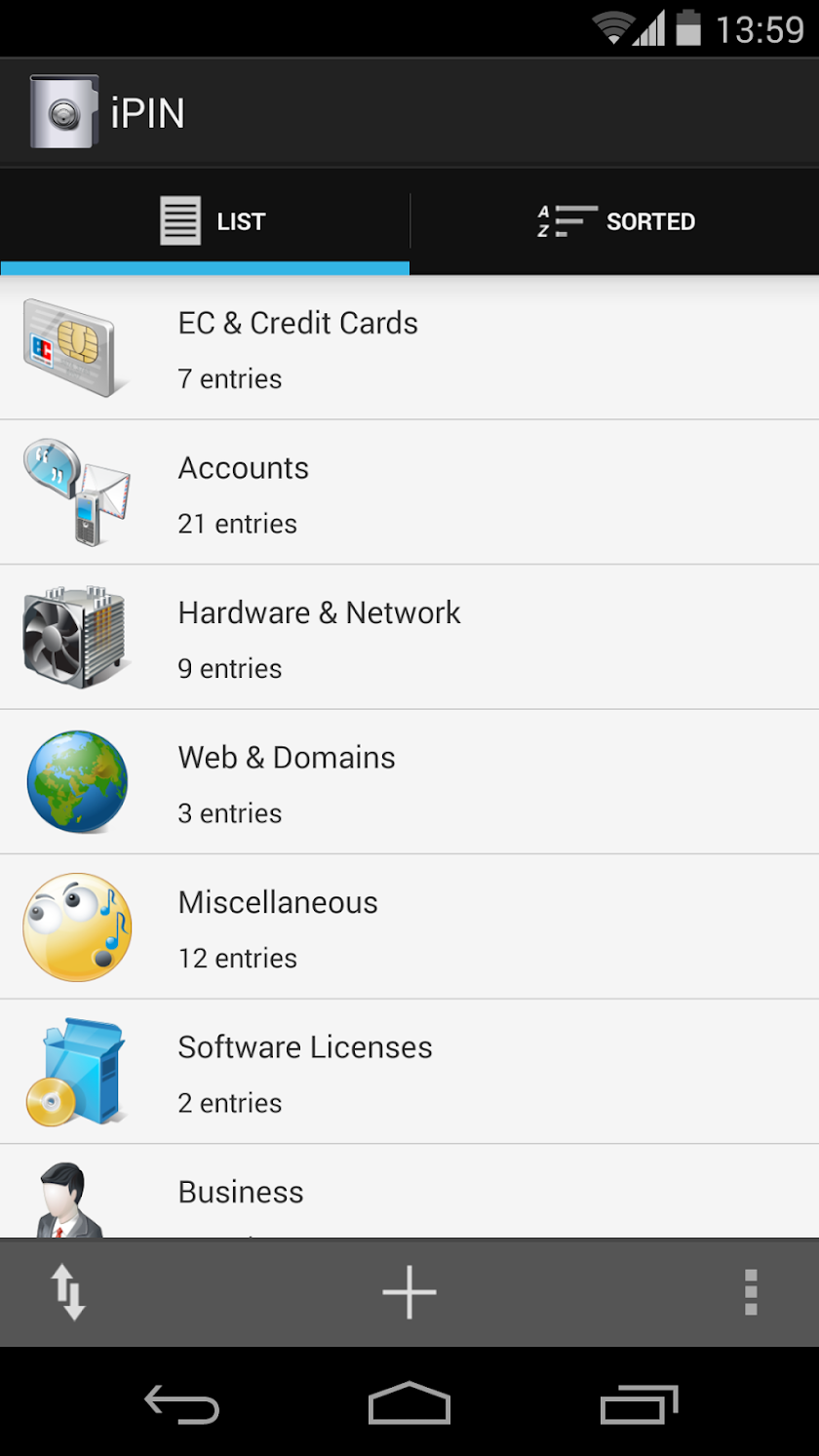 iPIN - Password Manager Screen 2