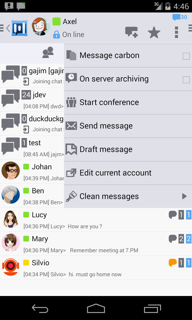 Bluejabb IM XMPP/Jabber Screen 2