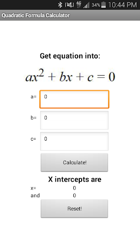 Quadratic Formula Solver