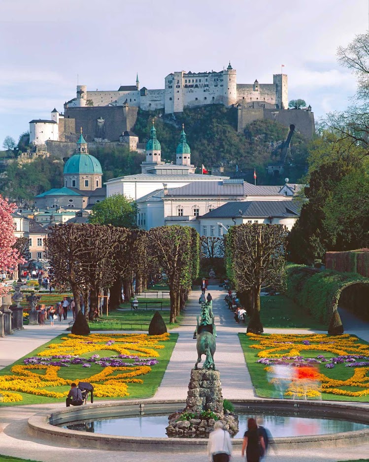 Gardens in Salzburg, Austria.
