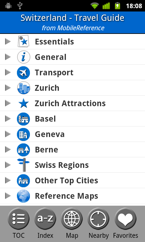 Switzerland - Guide &amp; Map Screen 1