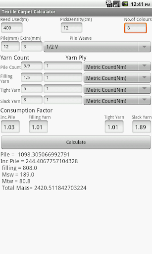 【免費生產應用App】Textile Carpet Calculator-APP點子