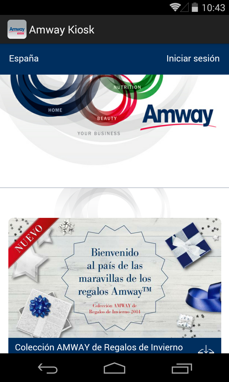 Android application Amway Kiosk Europe and Russia screenshort