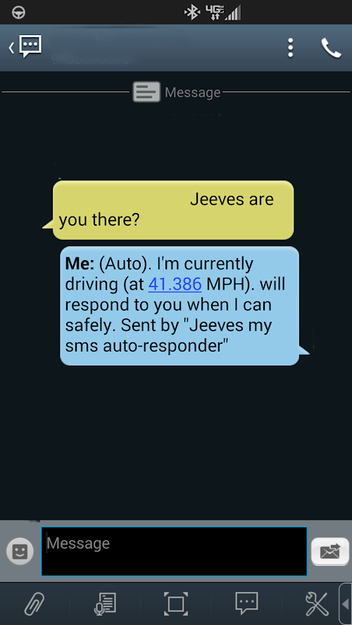 Android application Jeeves: My SMS Auto-responder screenshort
