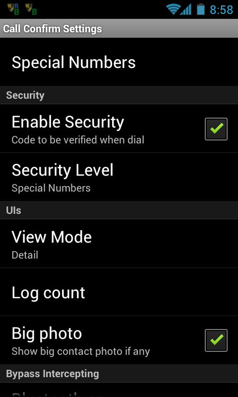 Outgoing Call Blocker ProKey Screen 2