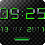 NEON GREEN Digi Clock Widget