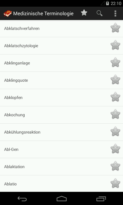 Android application Medical Terminology Dictionary screenshort