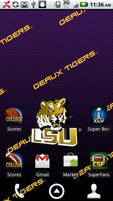 Android application LSU Tigers Live Wallpaper HD screenshort