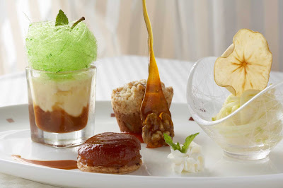 Top off your meal with camelized apples at Murano on your Celebrity cruise.