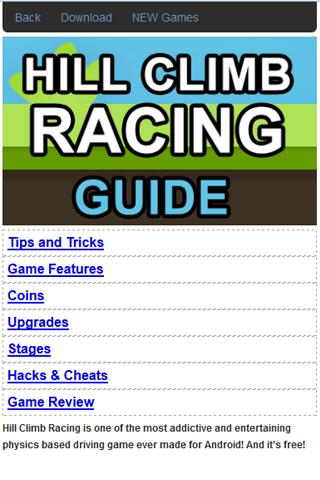 Hill Climb Racing Guide Cheats 1.0 apk