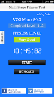 Multi Stage Fitness Test Screenshots 1