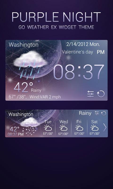 PURPLENIGHT THEME GO WEATHEREX Screen 2