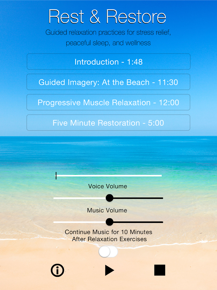 Rest and Restore Relaxation Screen 3