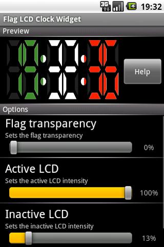 Flag LCD Clock Widget Italy