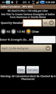 Saline Calculator Screenshots 1