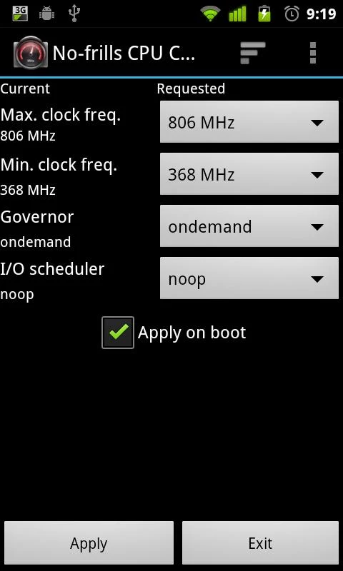 No-frills CPU Control - screenshot