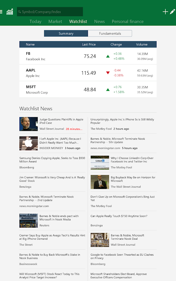MSN Money Stock Quotes & News Android Apps on Google Play
