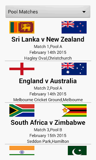 Cricket WC Schedule 2015
