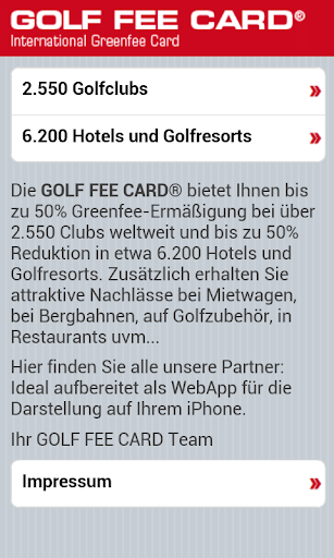 Golf Fee Card