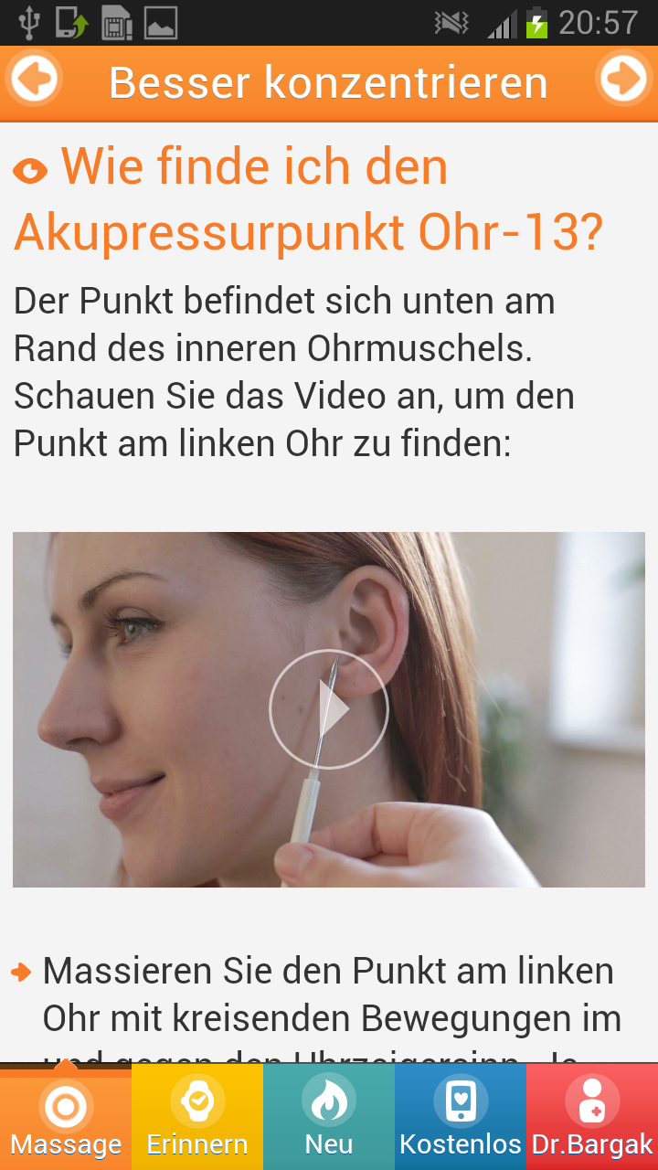 Android application Acupressure For Brain Training screenshort