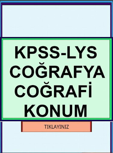 KPSS YGS COĞRAFYA COĞ. KONUM