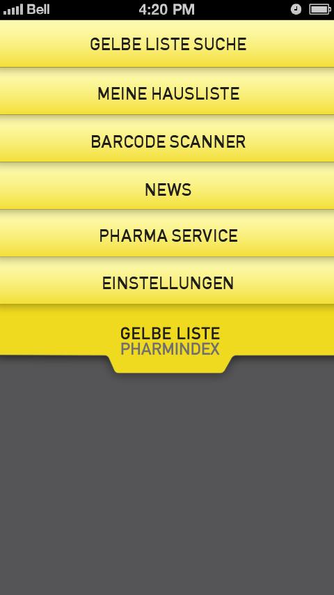 GELBE LISTE PHARMINDEX Screen 1