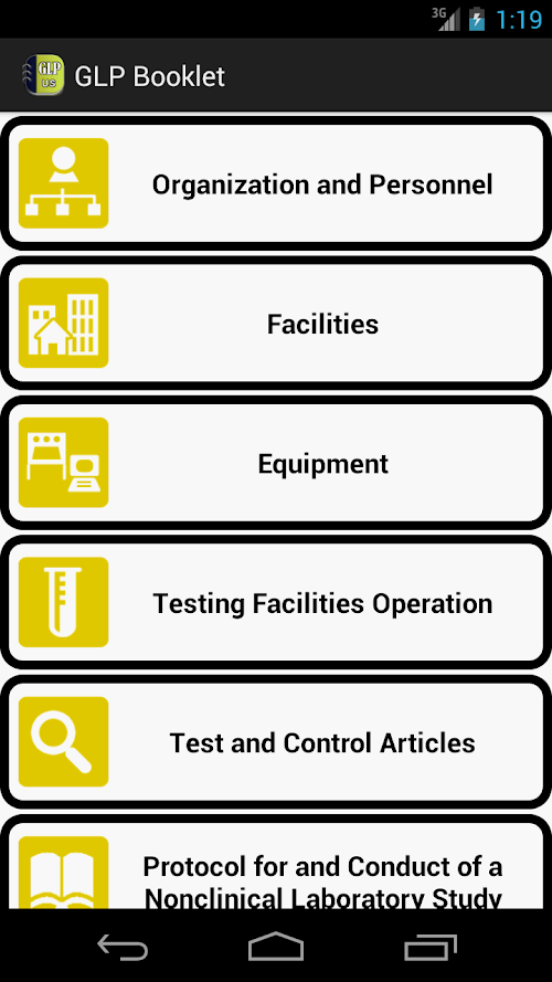 Android application GLP Booklet screenshort