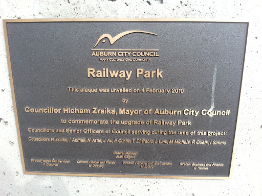 Railway Park Plaque