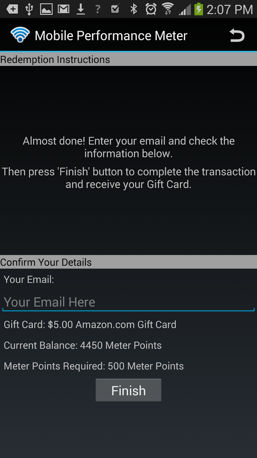 Mobile Performance Meter Screen 3