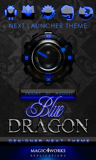 Next Launcher Theme Blue Drago