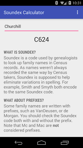 Soundex Calculator