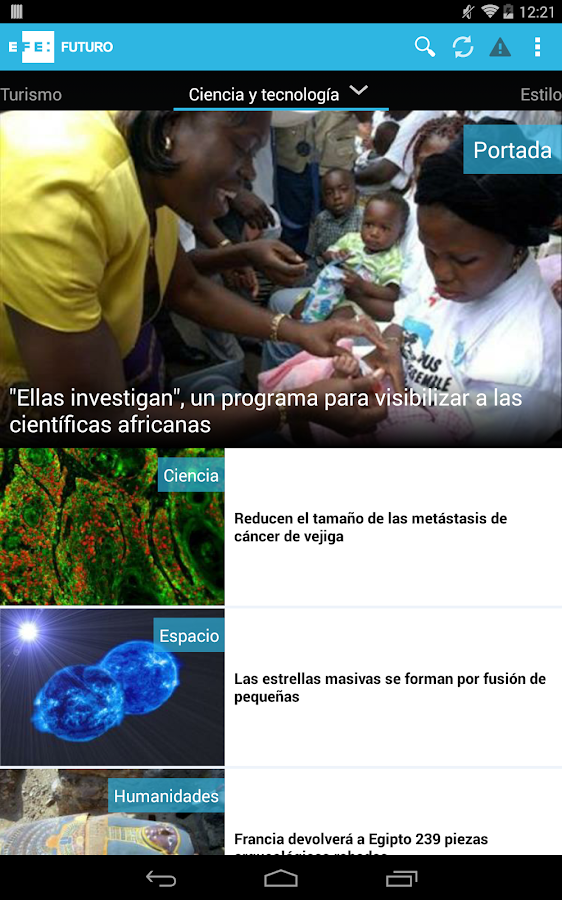   EFE Digital noticias: captura de pantalla 