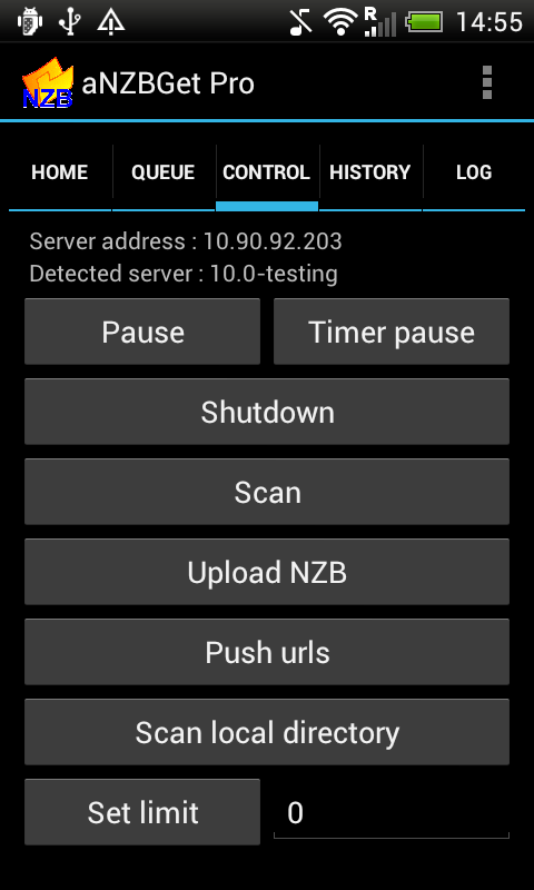 aNZBGet pro Screen 2