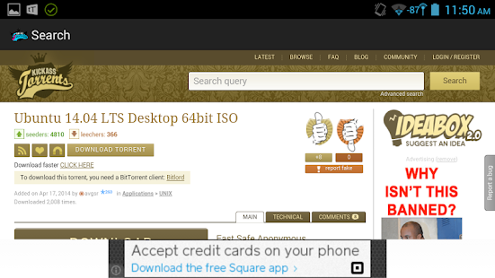 KickAss torrent search APK  Free Productivity Apps for Android