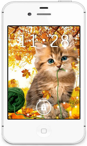 Autumn Kitty HD live wallpaper