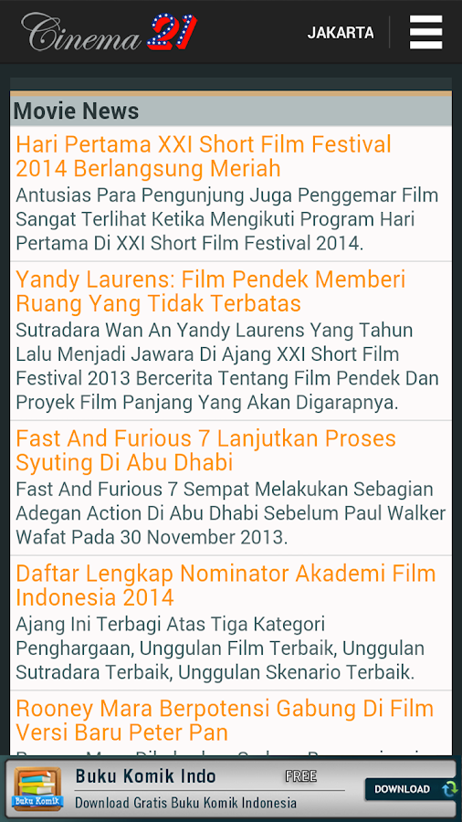 Jadwal Cinema 21 Di Jakarta Selatan
