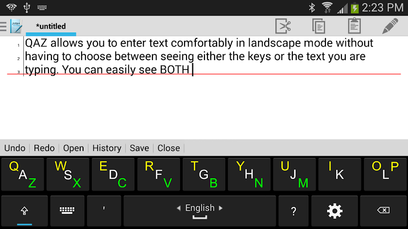 QAZ Compact Keyboard Screen 1
