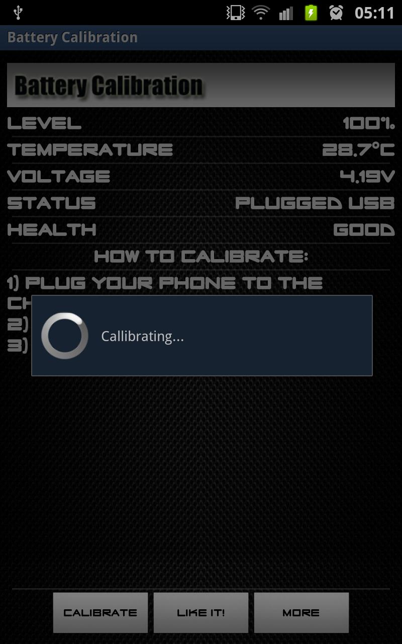 Battery Calibration Screen 3