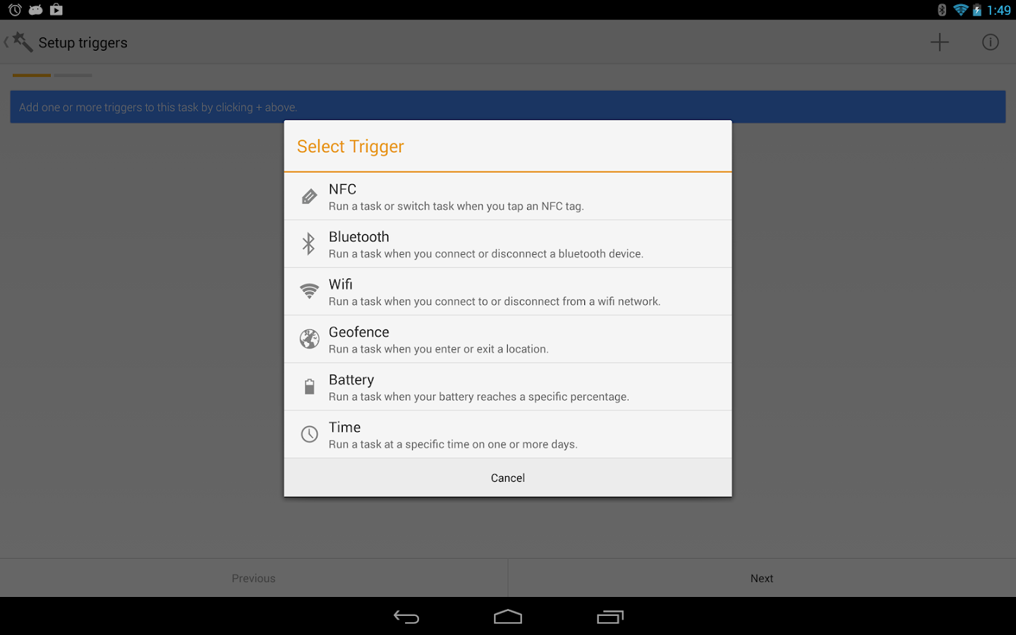 Trigger - screenshot