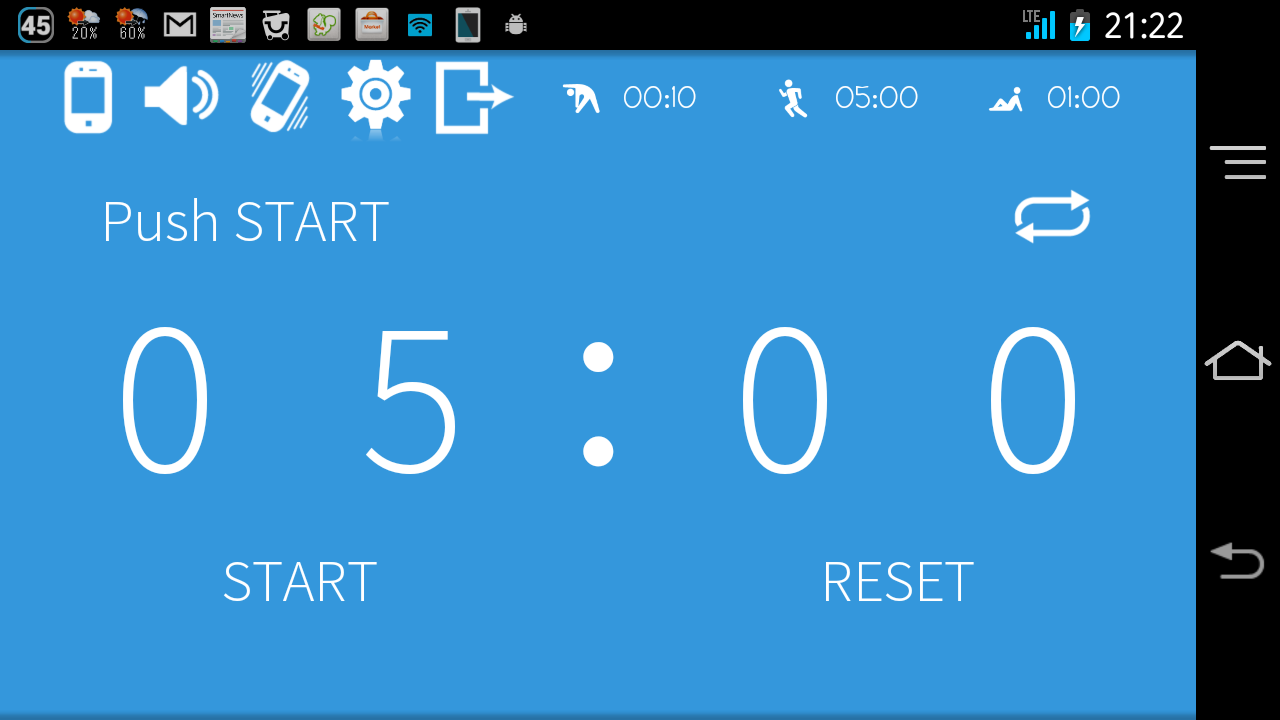Android application Interval timer HIIT Training screenshort