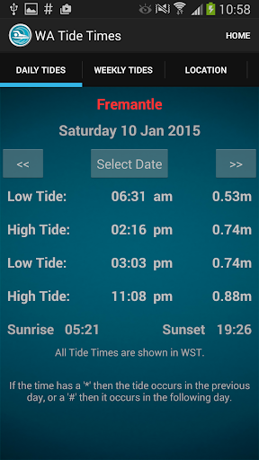 WA Tide Times