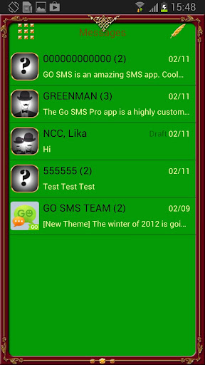 GO SMS Golden Vintage Green