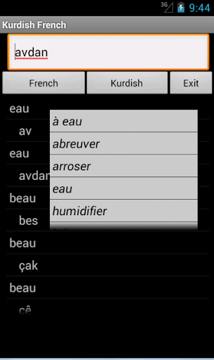 French Kurdish Dictionary