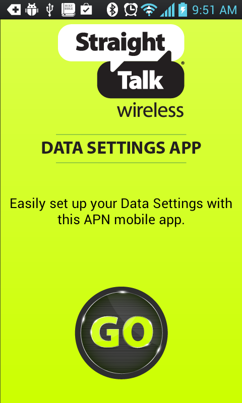 Straight Talk Data Settings Screen 1