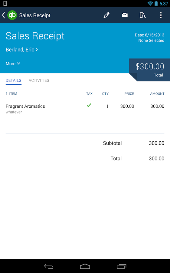 QuickBooks Online screenshot