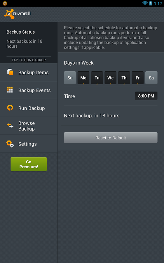 Backup e ripristino mobile - screenshot